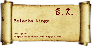 Belanka Kinga névjegykártya
